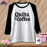 MyDesigns Physical Item XS / White/Black Quilts & Coffee ~ Raglan Tee
