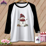 MyDesigns Physical Item XS / White/Black The Quilted Snowman ~ Raglan Tee