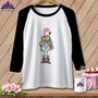 MyDesigns Physical Item XS / White/Black The Starry ~ Eyed Flamingo Quilter ~ Raglan Tee