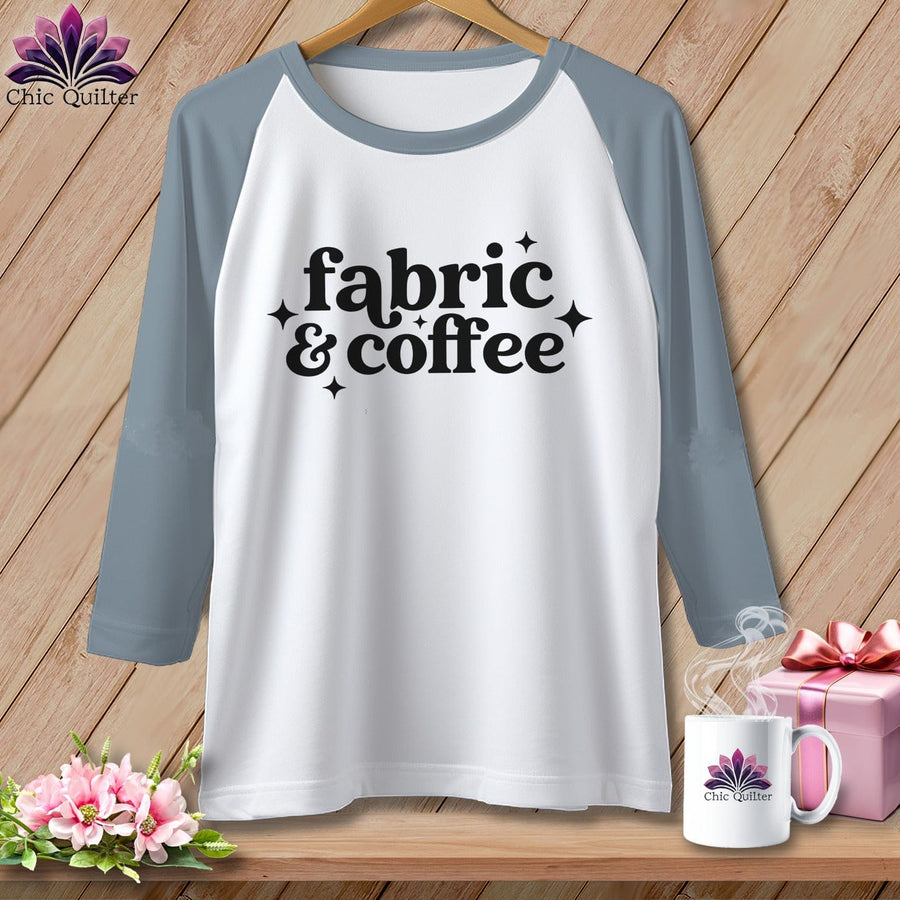 MyDesigns Physical Item XS / White/Denim Fabric & Coffee ~ Raglan Tee