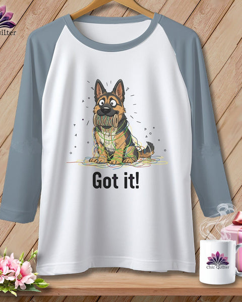 MyDesigns Physical Item XS / White/Denim German Shepherd Helper ~ Raglan Tee