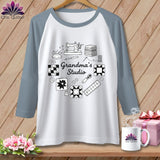 MyDesigns Physical Item XS / White/Denim Grandma’s Studio ~ Raglan Tee
