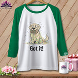 MyDesigns Physical Item XS / White/Kelly Golden Retriever Helper ~ Raglan Tee