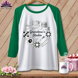 MyDesigns Physical Item XS / White/Kelly Grandma’s Studio ~ Raglan Tee