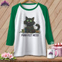 MyDesigns Physical Item XS / White/Kelly Purr ~ fect Mess! ~ Raglan Tee