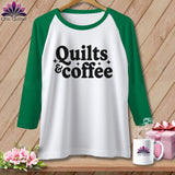 MyDesigns Physical Item XS / White/Kelly Quilts & Coffee ~ Raglan Tee