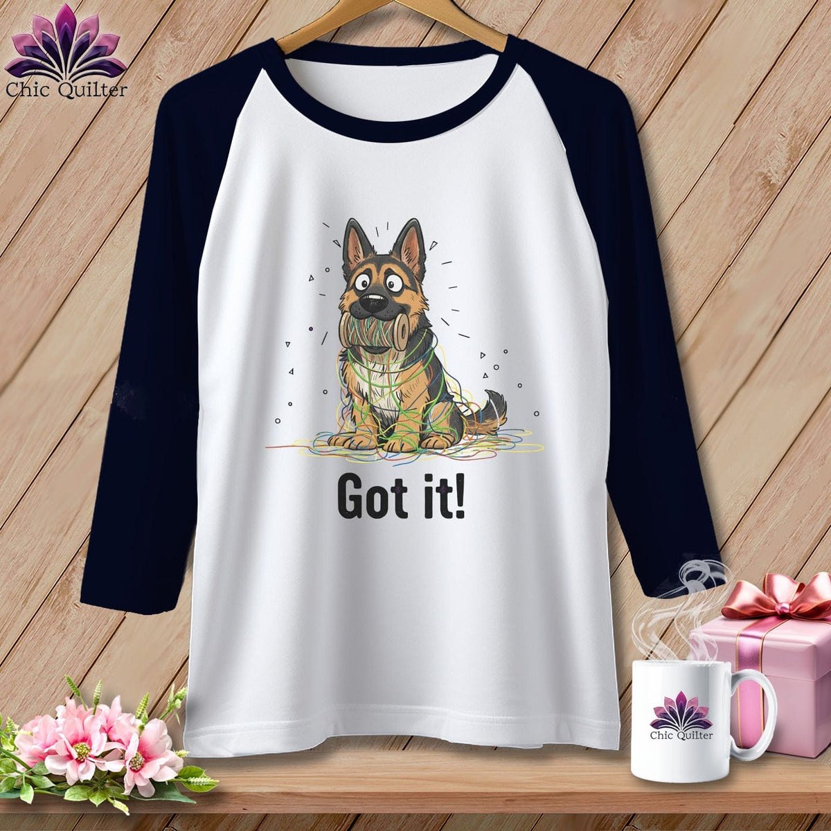 MyDesigns Physical Item XS / White/Navy German Shepherd Helper ~ Raglan Tee