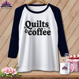 MyDesigns Physical Item XS / White/Navy Quilts & Coffee ~ Raglan Tee
