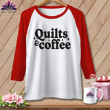 MyDesigns Physical Item XS / White/Red Quilts & Coffee ~ Raglan Tee
