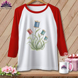 MyDesigns Physical Item XS / White/Red Spool Blooms ~ Raglan Tee