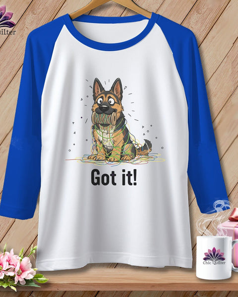 MyDesigns Physical Item XS / White/True Royal German Shepherd Helper ~ Raglan Tee