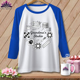 MyDesigns Physical Item XS / White/True Royal Grandma’s Studio ~ Raglan Tee
