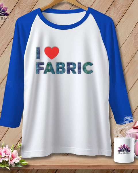 MyDesigns Physical Item XS / White/True Royal I ❤️ Fabric ~ Raglan Tee