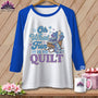 MyDesigns Physical Item XS / White/True Royal Oh What Fun It Is to Quilt ~ Raglan Tee