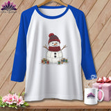 MyDesigns Physical Item XS / White/True Royal The Quilted Snowman ~ Raglan Tee