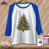 MyDesigns Physical Item XS / White/True Royal The Quilter’s Christmas Tree ~ Raglan Tee