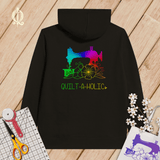 Chic Quilter Print Material XS Customized Quilt-a-Holic Rainbow Colorway ~ Premium Women's Pullover Hoodie