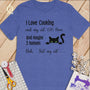 MyDesigns S / Heather True Royal Customized I Love Cooking T-Shirt: Personalized with your Cat's Name!