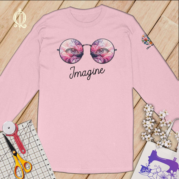 MyDesigns S / Light Pink Imagine Quilt Reflection in Pink ~Limited Edition Long Sleeve Tee