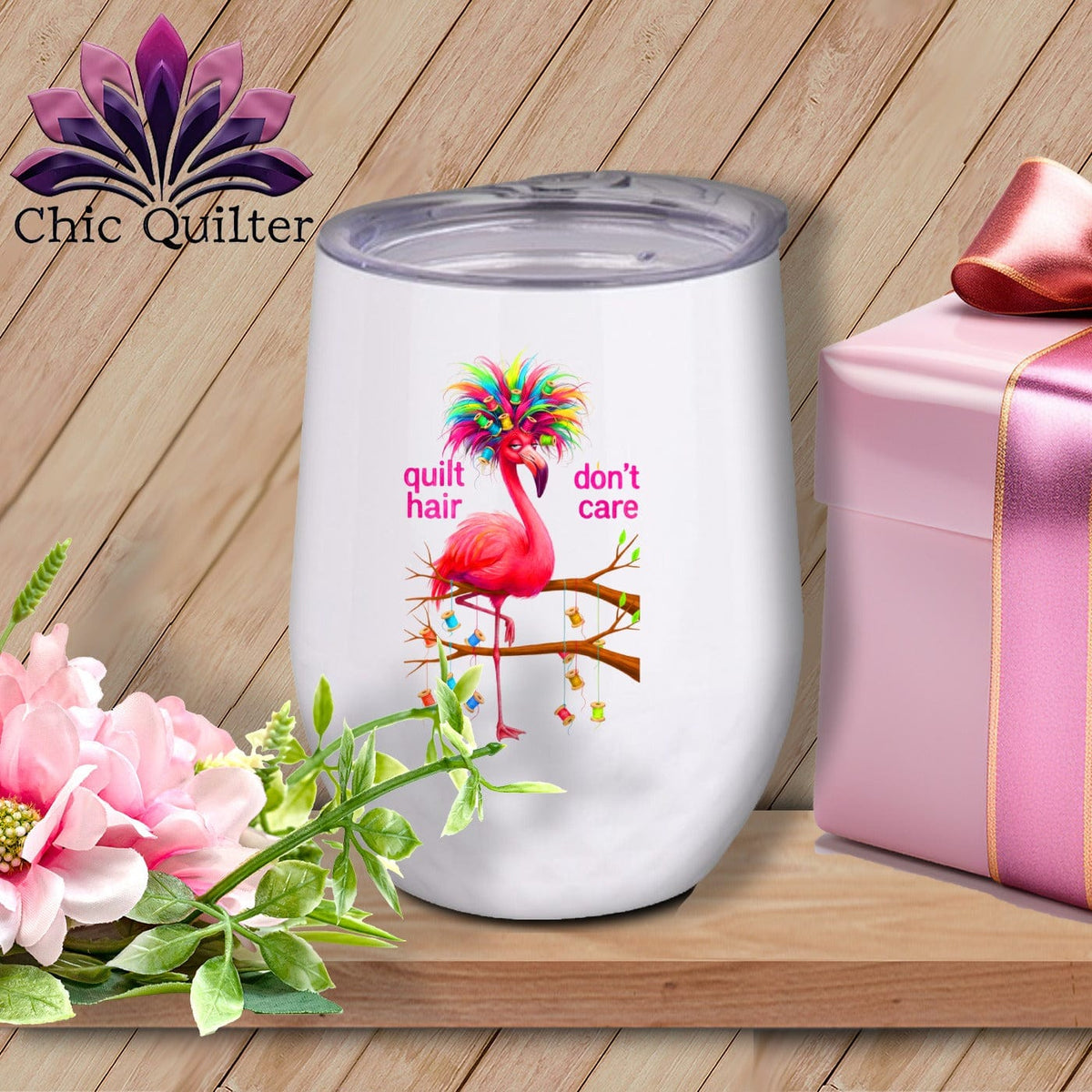 MyDesigns Wine Tumbler 12 oz / White Bobbinetta Beakley ~ Wine Sipper