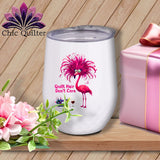 MyDesigns Wine Tumbler 12 oz / White Featherina Stitché ~ Wine Sipper