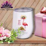 MyDesigns Wine Tumbler 12 oz / White Squawklyn Spoolberg ~ Wine Sipper