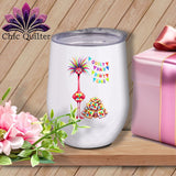 MyDesigns Wine Tumbler 12 oz / White Starla Flamingle ~ Wine Sipper
