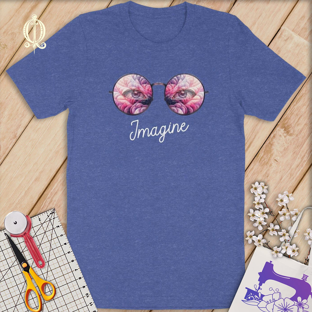 MyDesigns XS / Heather True Royal Imagine Quilt Reflection in Pink ~Limited Edition T-Shirt