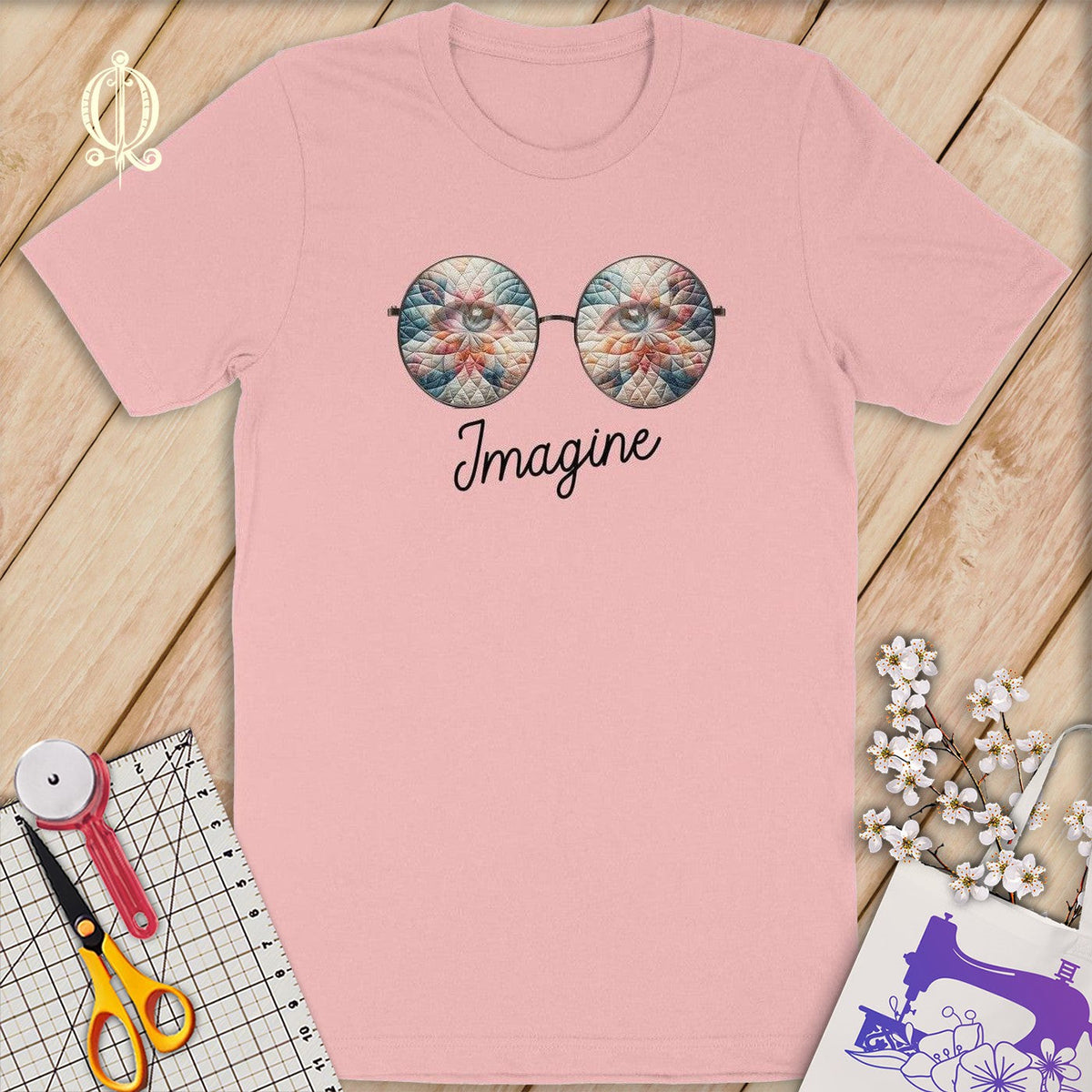 MyDesigns XS / Pink Imagine Quilt Reflection in Blues ~Limited Edition T-Shirt