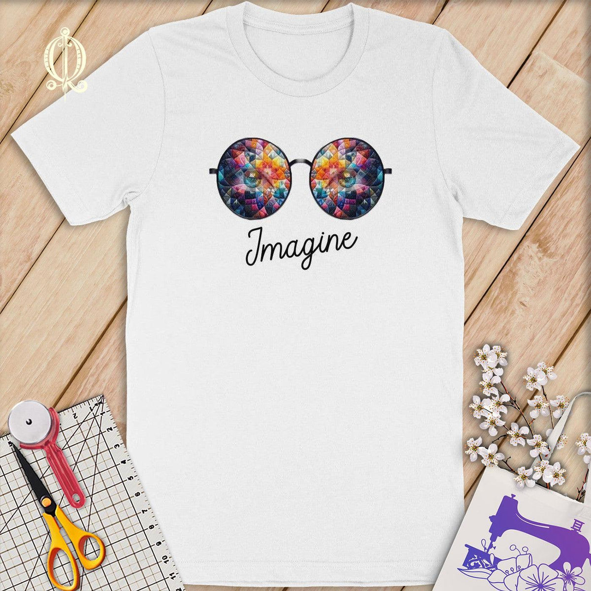 MyDesigns XS / White Imagine Quilt Reflection in Multi Colored ~Limited Edition T-Shirt