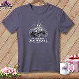 Purple t-shirt with sun quilt design and text 