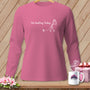 Pink long-sleeve shirt with "No Quilting Today" and a stick figure graphic.