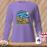 Purple long-sleeve shirt with 