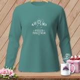 Teal long-sleeve shirt with 