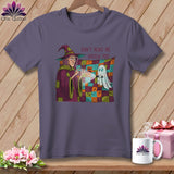 T-shirt with witch and ghost graphic, 