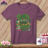 Plum t-shirt featuring green 