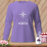 Purple long-sleeved shirt with 