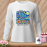 White long-sleeve shirt with 