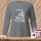 Gray long-sleeve shirt with 