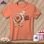 Orange t-shirt with a sheep graphic saying "It was a small hole, Deborah."