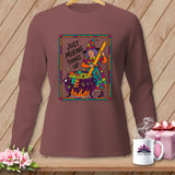 Witch stirring cauldron with text 