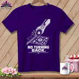 Purple t-shirt with rotary cutter graphic and 