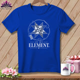 Blue t-shirt with quilting star design and text 