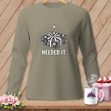 Long sleeve shirt with folded fabric bundle graphic and 