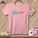 Pink t-shirt with text 