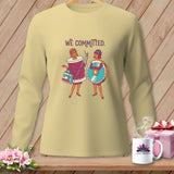 Light yellow long-sleeved shirt with 