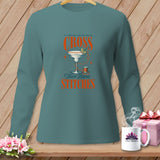 Teal long-sleeve shirt with 