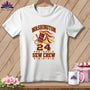 White crewneck t-shirt with a Washington Sew Crew graphic including a spool of thread and the number 24.