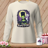 Crewneck long-sleeve shirt with a 
