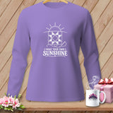 Purple long-sleeve shirt with white 